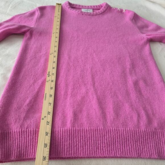 Harden 100% Cashmere Sweater S Pink US Made Luxury Soft Knit Crew Neck Designer - Picture 8 of 11